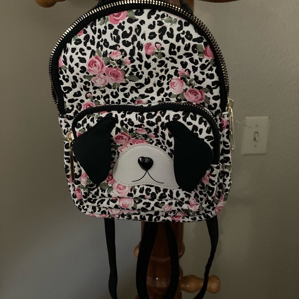 Betsey Johnson Pink Floral Dog Mini Backpack